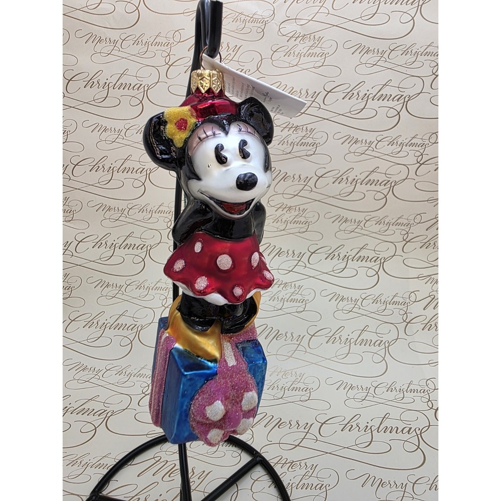 Christopher Radko Disney Noel Minnie Mouse 1997 Poland Glass Christmas Ornament